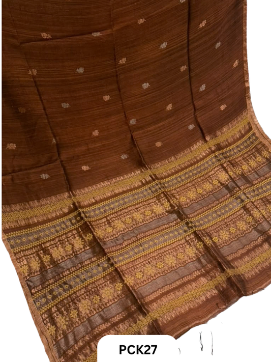 Pure Handloom Matka Banarasi Handweaving Jamdani Motif Saree