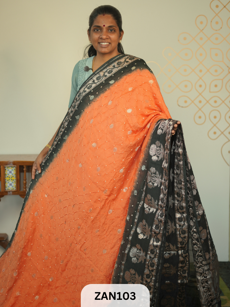 BANARASI BANDHINI WITH TIE AND DIE SAREE