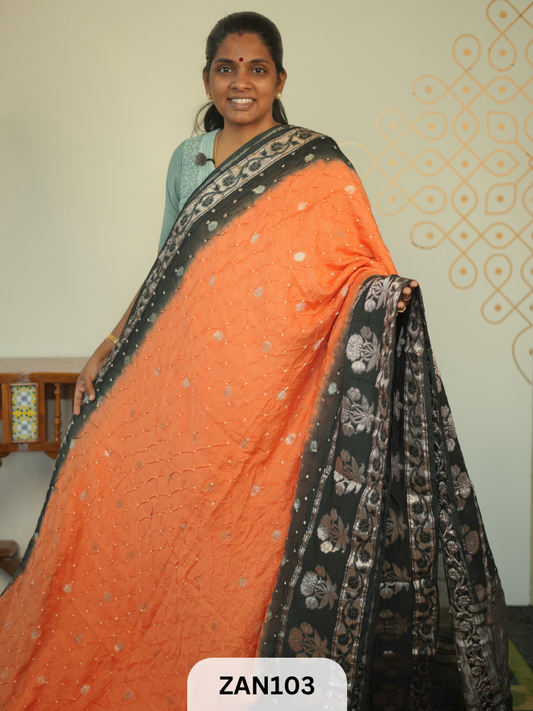 BANARASI BANDHINI WITH TIE AND DIE SAREE