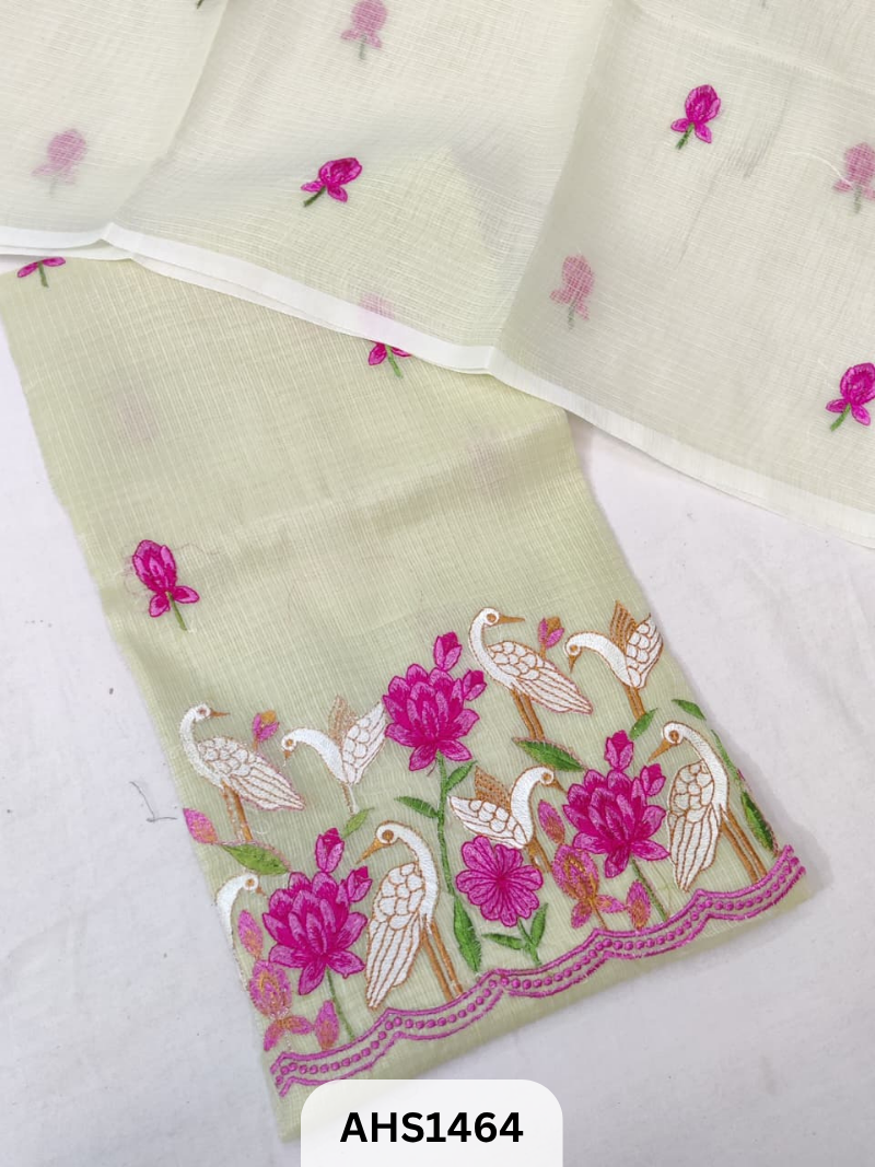 Soft Kota Embroidery Work Dress Material Top & Dupatta