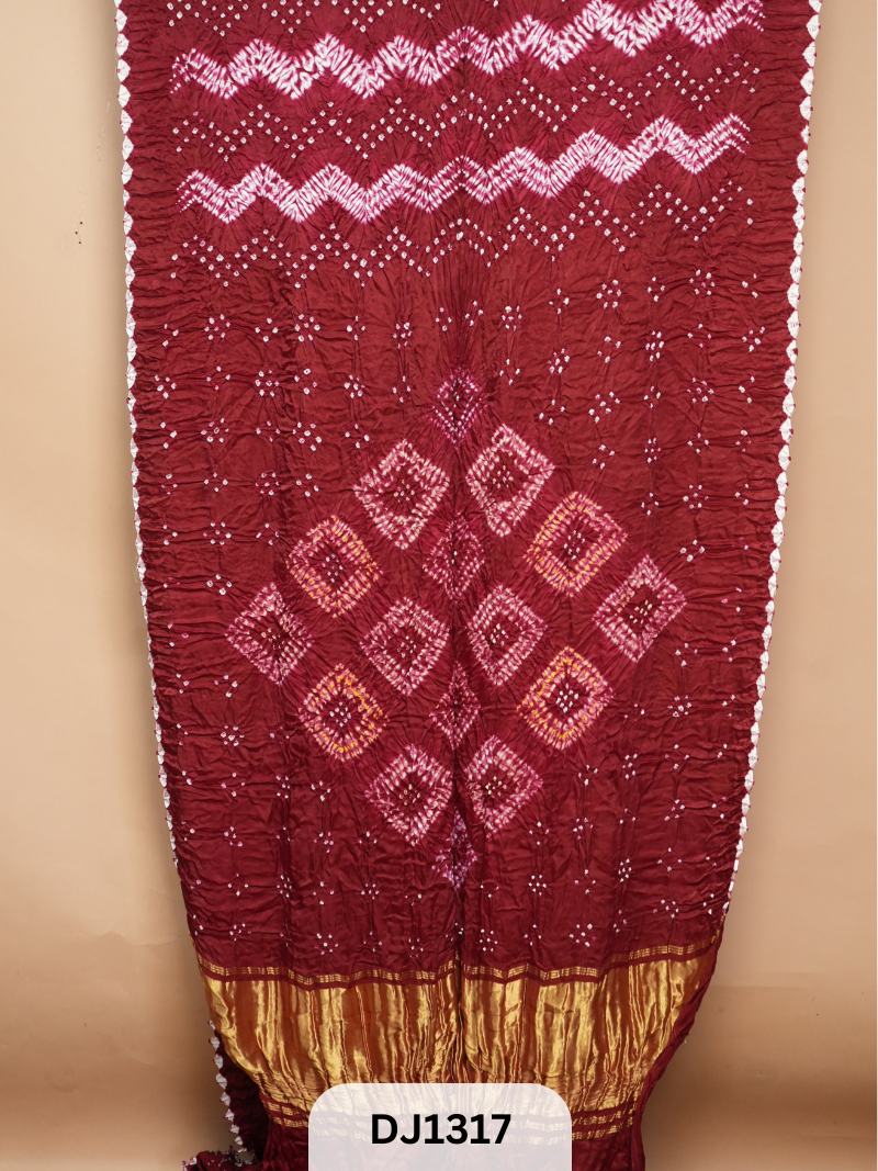 BANDHANI SHIBORI SAREE WITH LAGDI PATTA