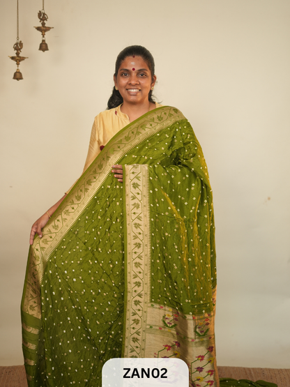 BANARASI BANDHINI WITH PAITHANI BORDER SAREE