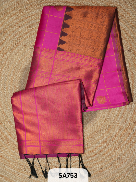 SEMI KANCHIPURAM SOFT SILK SAREE