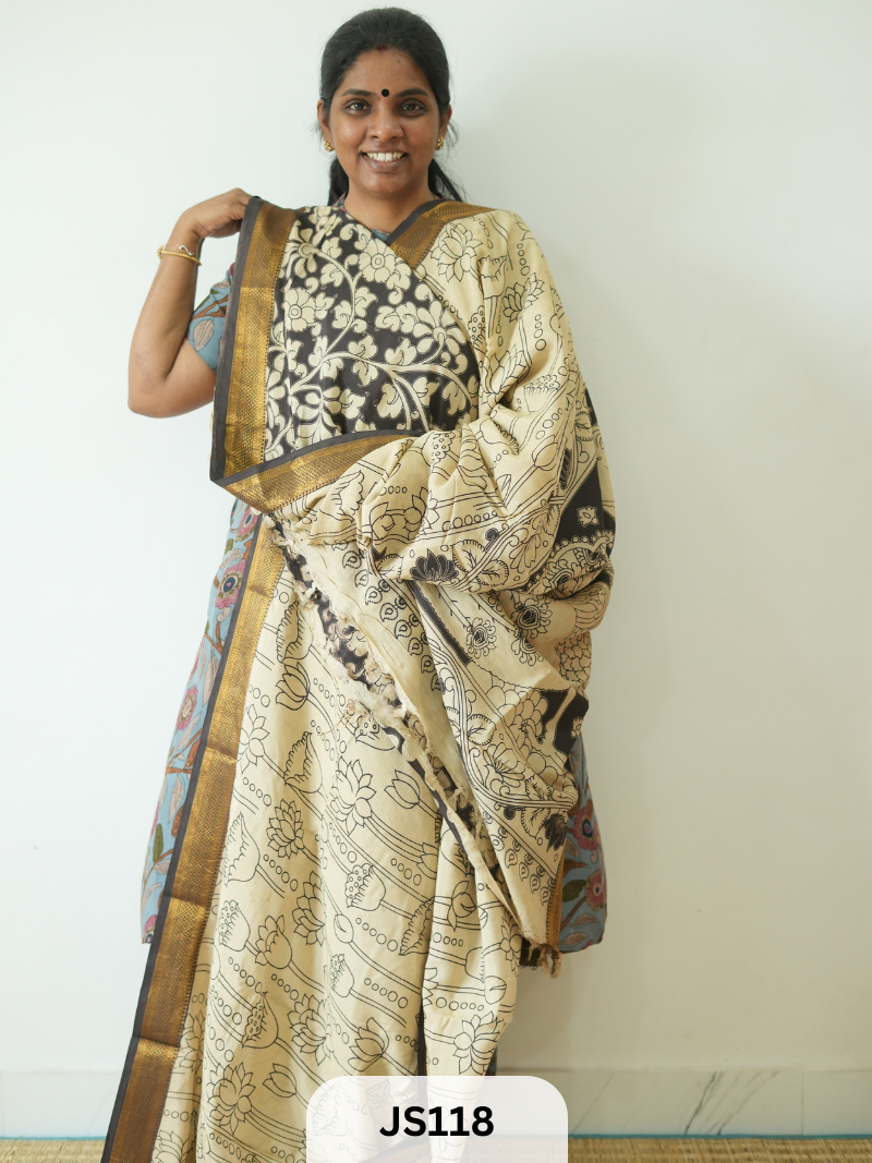 PURE CHENNURI SILK WITH MANGALAGIRI NIZAM BORDER