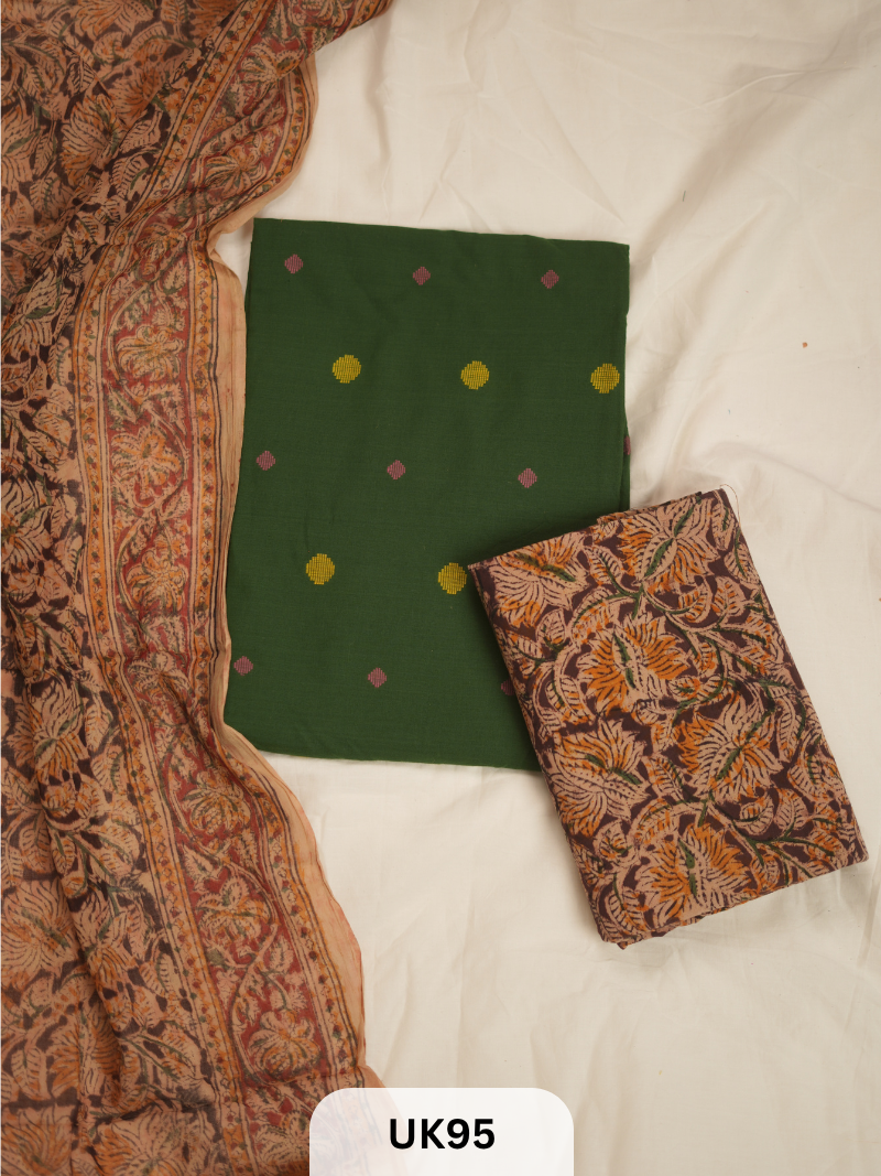 SOUTH COTTON WITH KALAMKARI COMBO