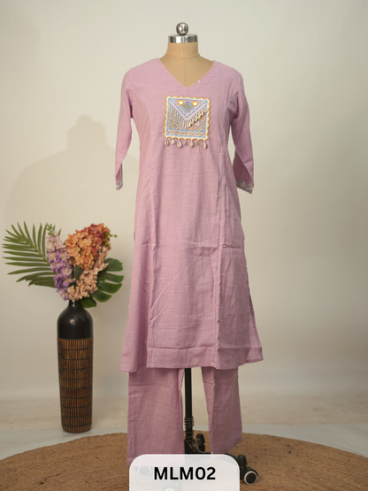 DENIM LINEN COTTON 2 PCS SET