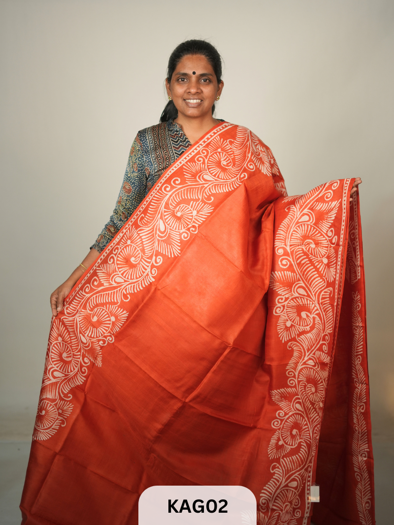 PURE BHISNUPUR BATIK HANDPAINTED SAREE