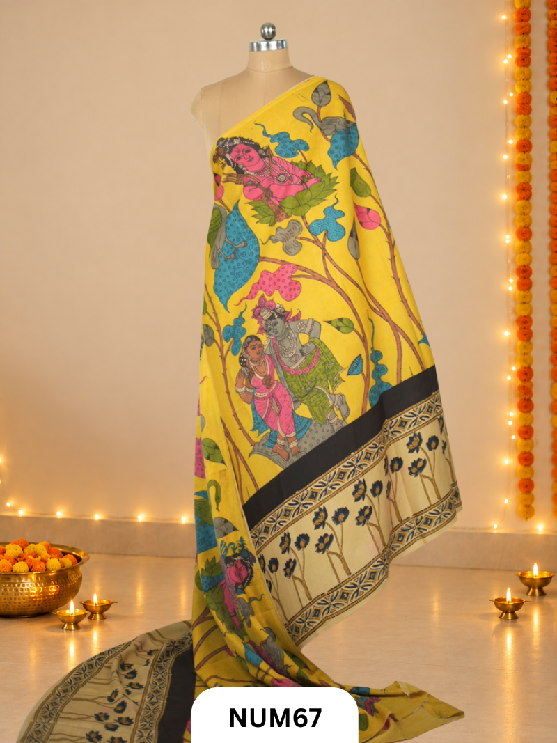 Exclusive Pure Penkalamkari Artisan Saree