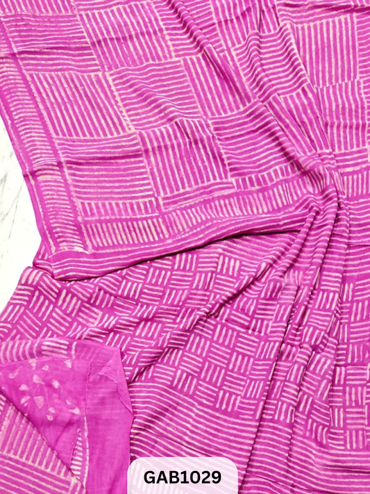 Premium Hand Block Printed Georgette Sarees with Blouse