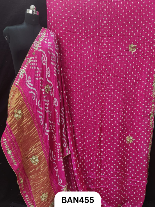 Semi Gaji SilkTissue Pallu Star Saree With Edging
