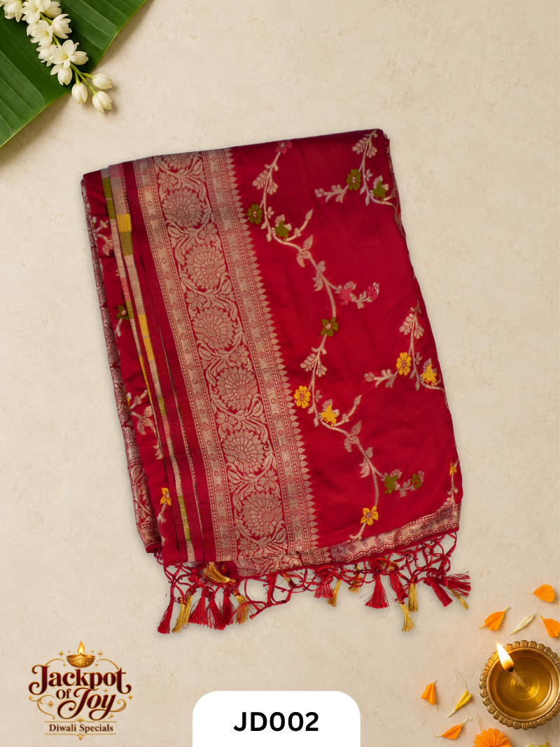 Semi Matka With Meenakari Work Saree