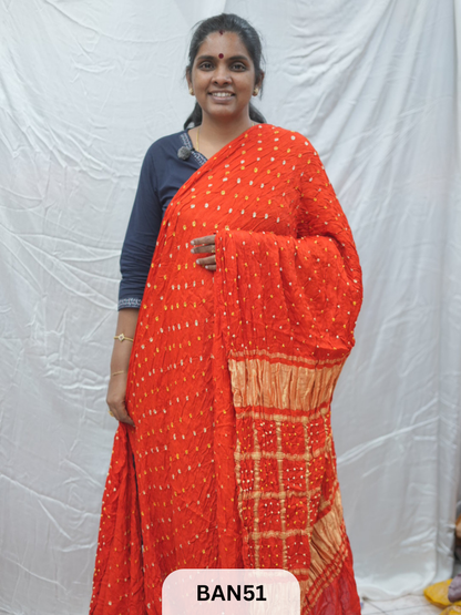 SEMI GAJI BANDHANI GHARCHOLA PALLU
