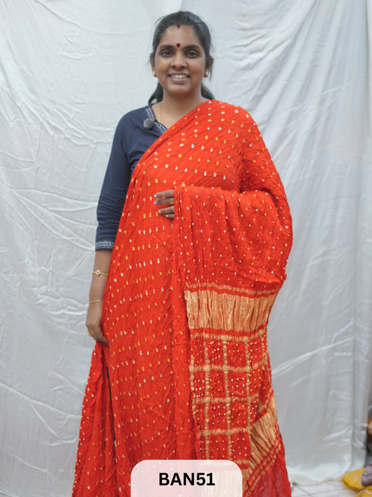 SEMI GAJI BANDHANI GHARCHOLA PALLU