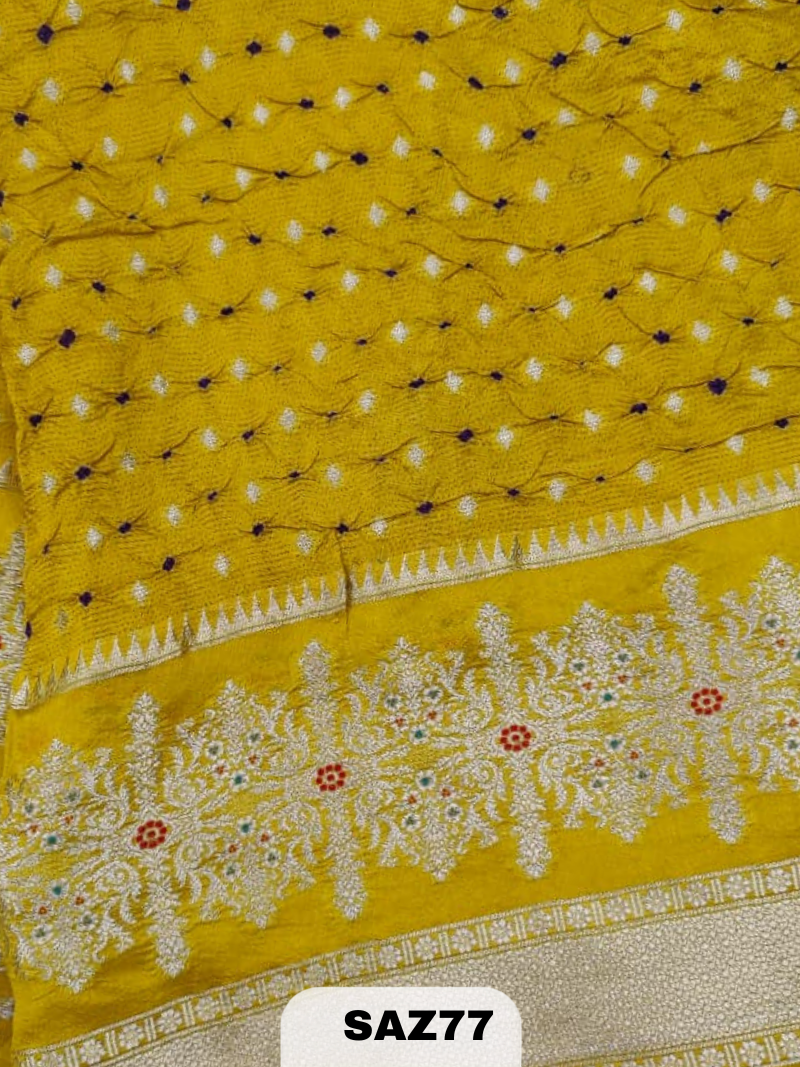 PURE PUNA SILK WITH BANDHEJ SAREE