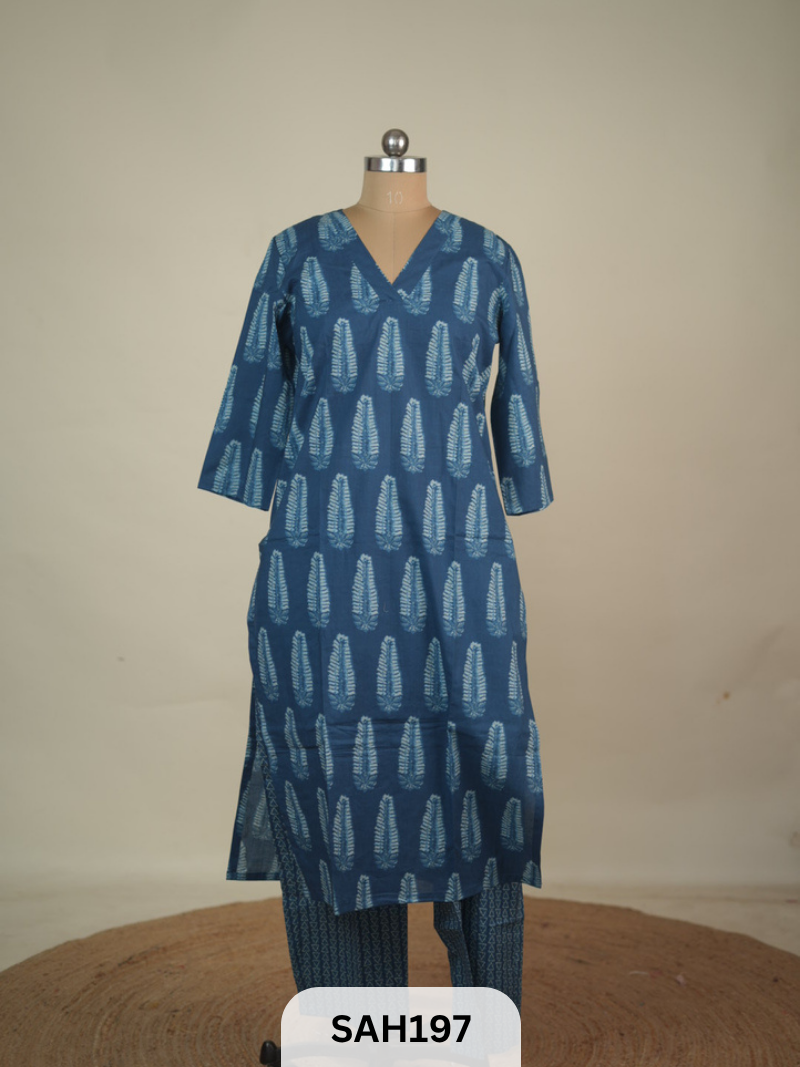 PREMIUM JAIPUR HANDBLOCK KURTI 2PCS SET
