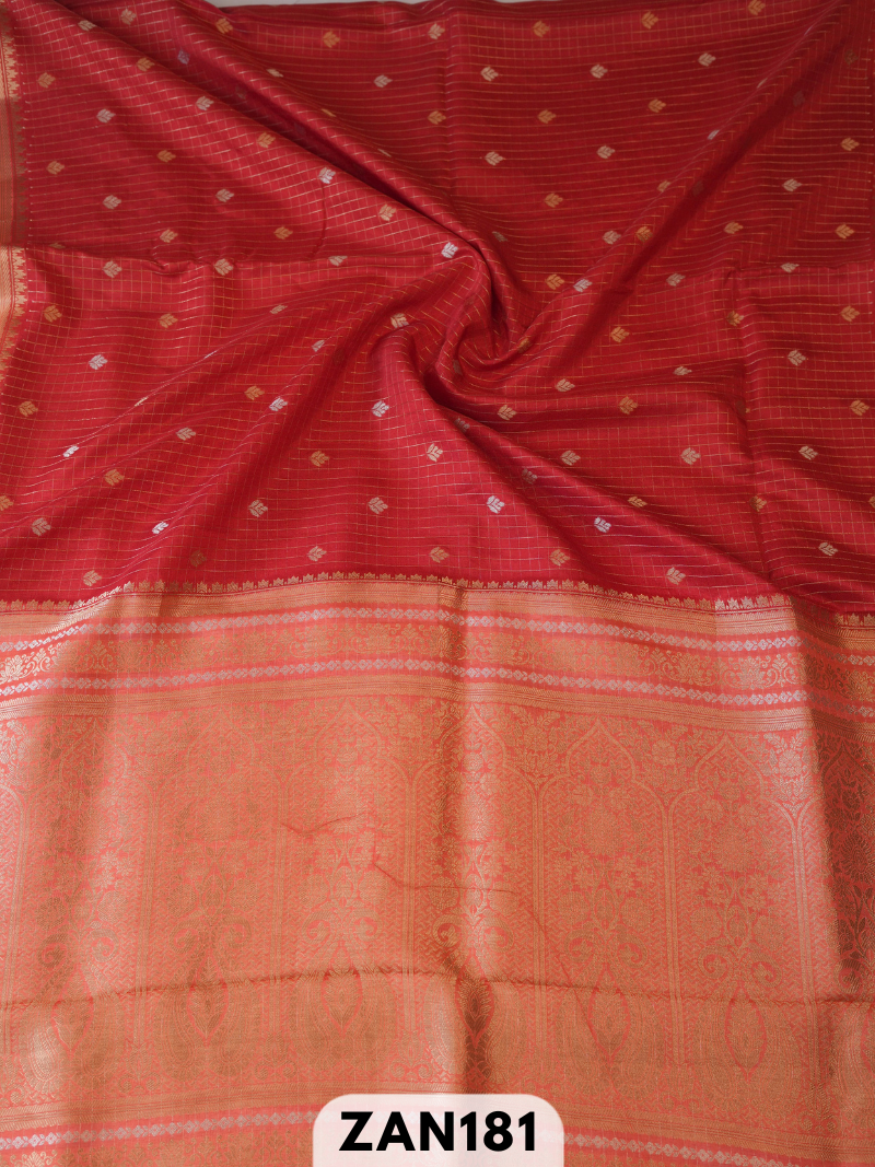 Pure Dupion kanchipuram fusion Rich pallu saree