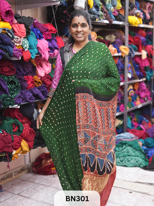 MODAL GAJI - AJRAKH BANDHINI SAREE