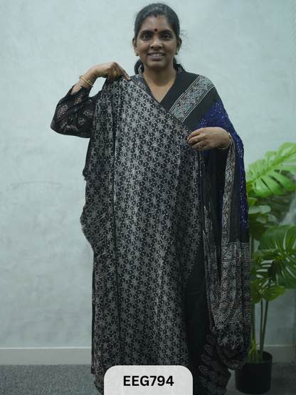 MODAL AJRAKH BANDHEJ SAREE