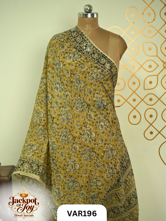Pure Handblock Kalamkari Duppata