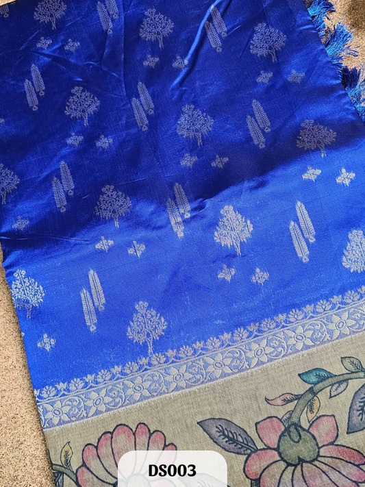 Semi Dola Silk with Christmas design