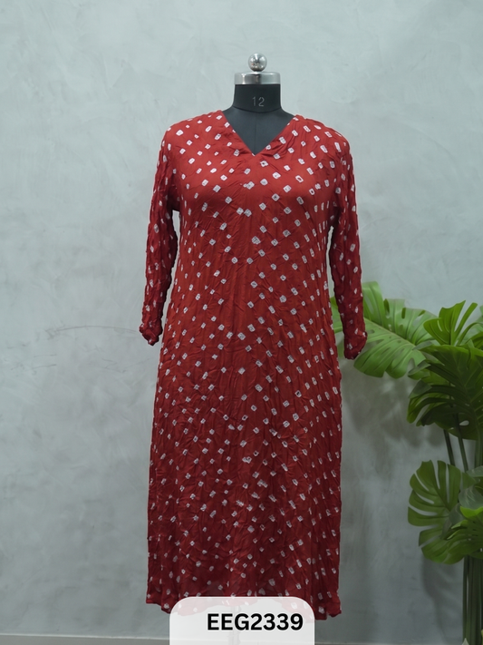 MODAL BANDHINI WORK WEAR KURTI