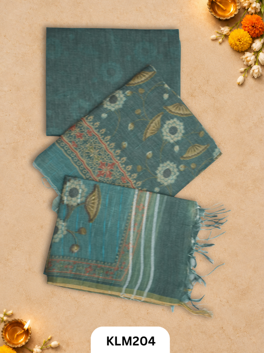 Semi Tussar Salwar Unstitched 3Pc Set