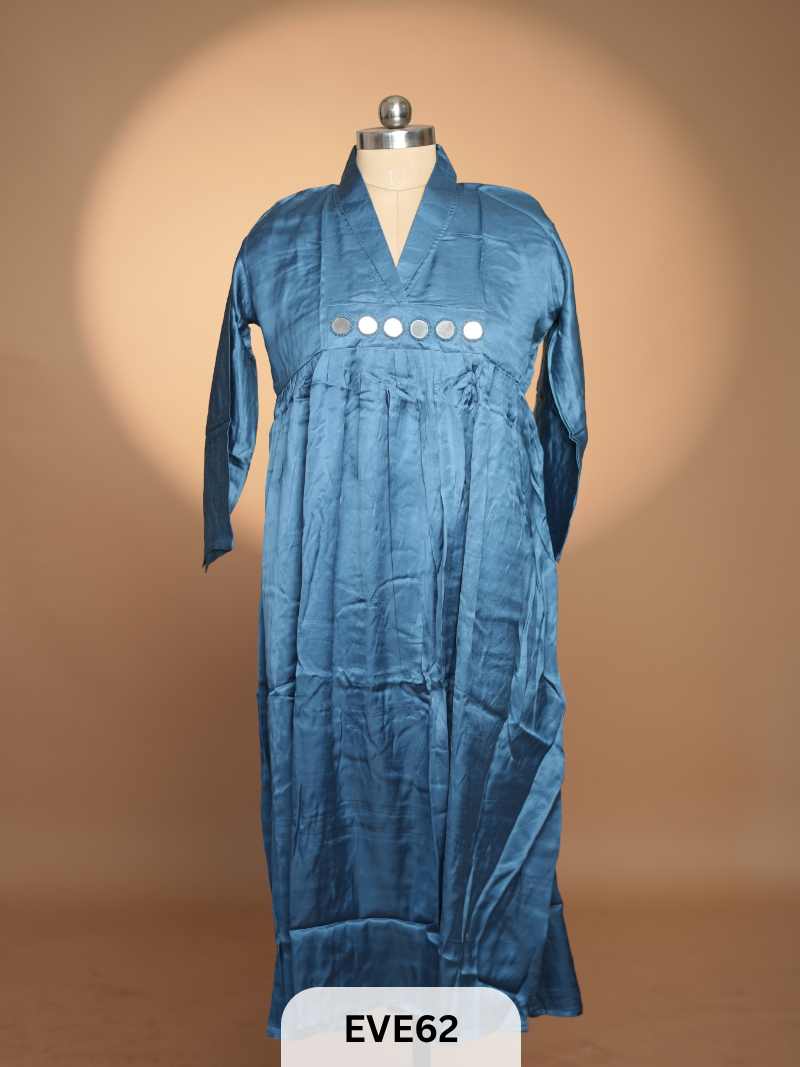 PLAIN MODAL KURTI WITH MIRROR WORK
