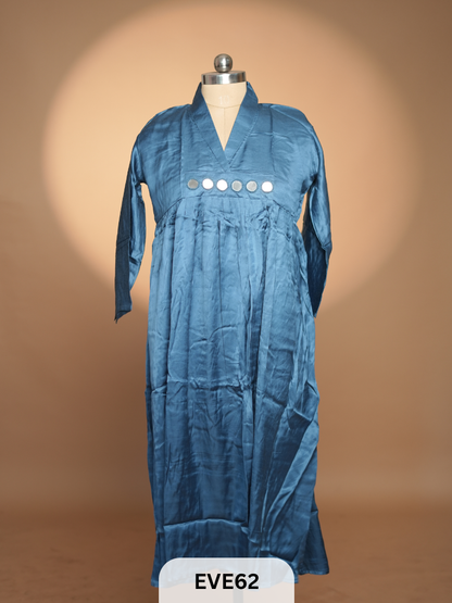 PLAIN MODAL KURTI WITH MIRROR WORK