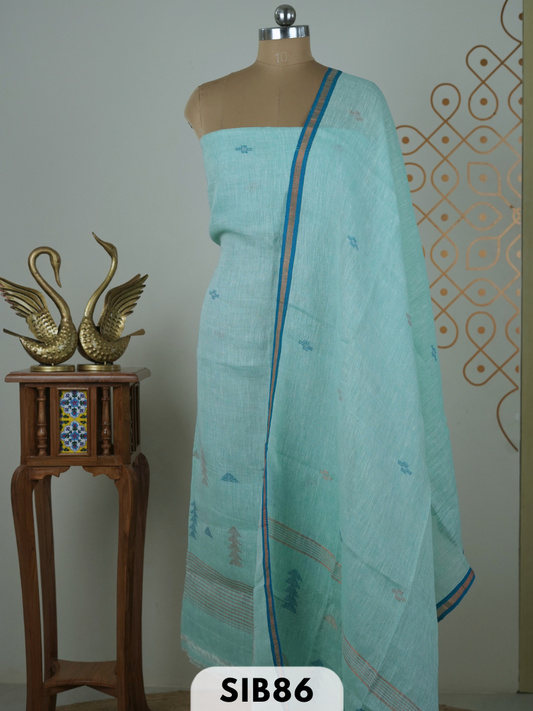 JAMDHANI LINEN TOP WITH DUPATTA