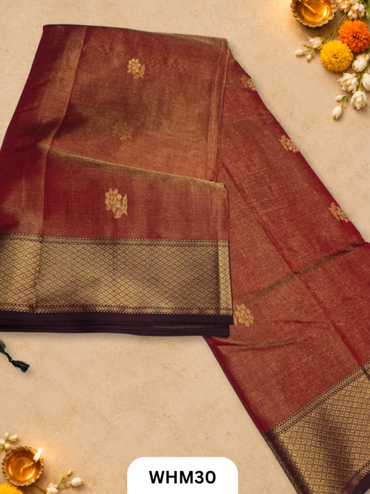 Tissue Maheshwari Handloom All Over Buttas Saree - VAIRAOSI INSPIRED