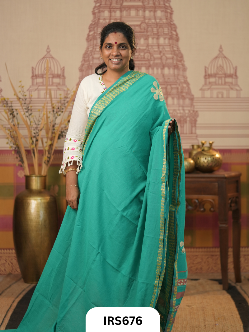 Chettinadu Saree With Barmer Aplique Work
