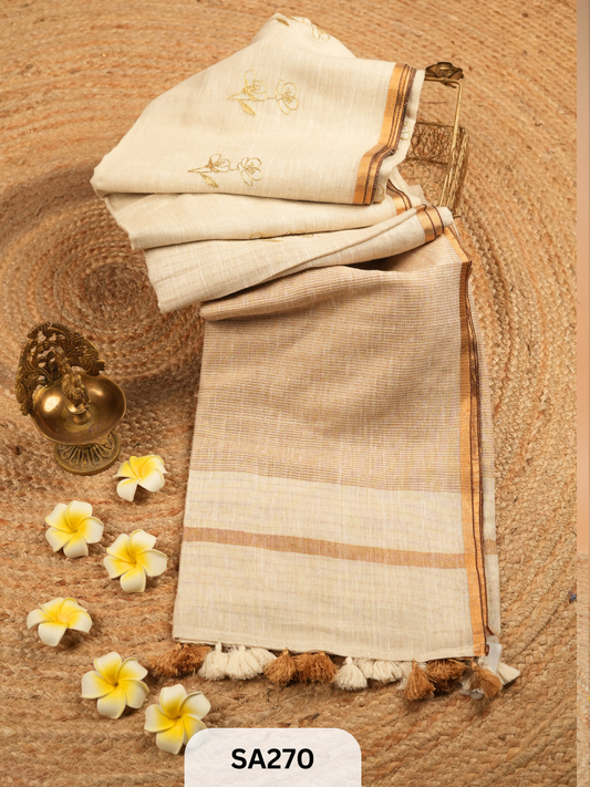 Vegan Linen Saree Embroidered Saree Story with Shanmuga Priya