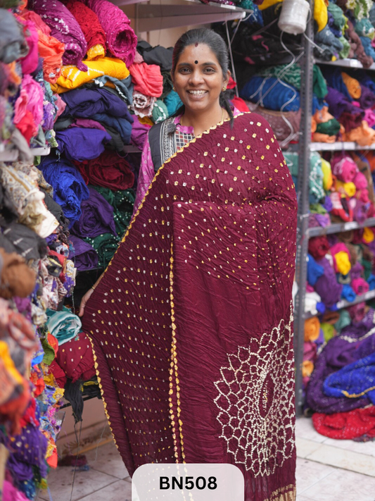 SEMI TISSUE WITH MAKDI PALLU - LADGI PATTA