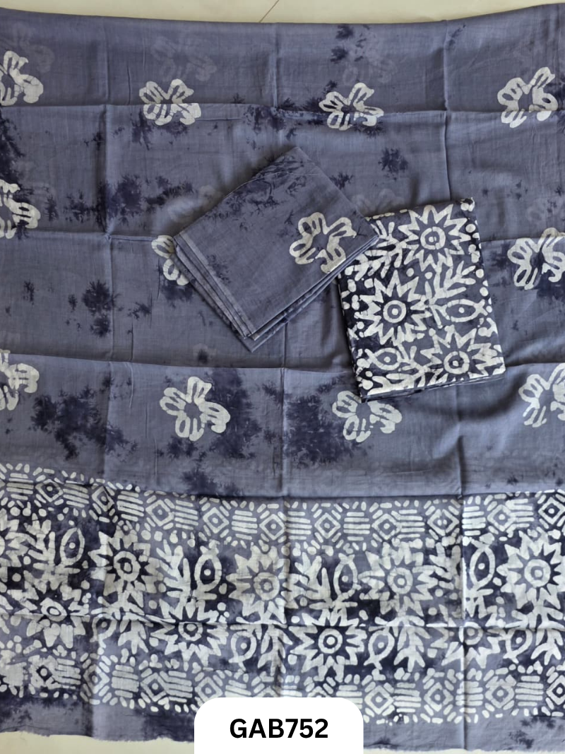 Handblock Cotton Suits With Mulmul Cotton Dupatta | Top 2.5 Mtr Dupatta 2.5 Mtr