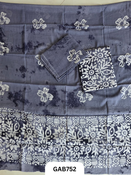 Handblock Cotton Suits With Mulmul Cotton Dupatta | Top 2.5 Mtr Dupatta 2.5 Mtr