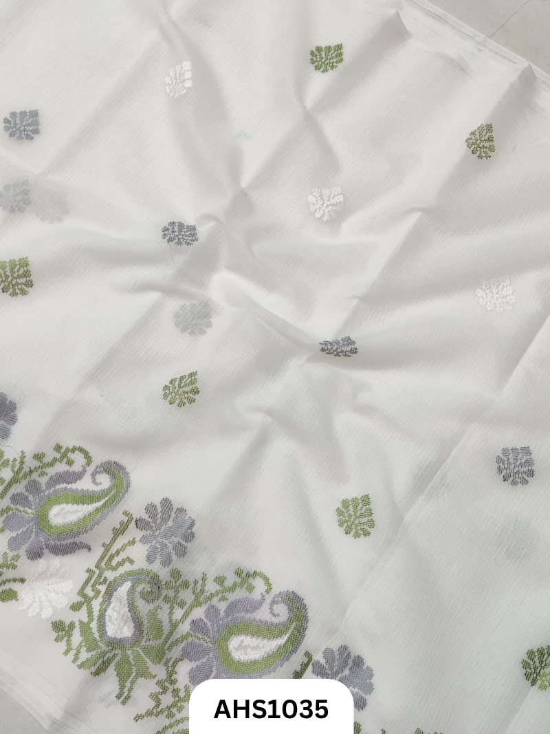 Kota Cotton Embroidery  Work Saree with Blouse