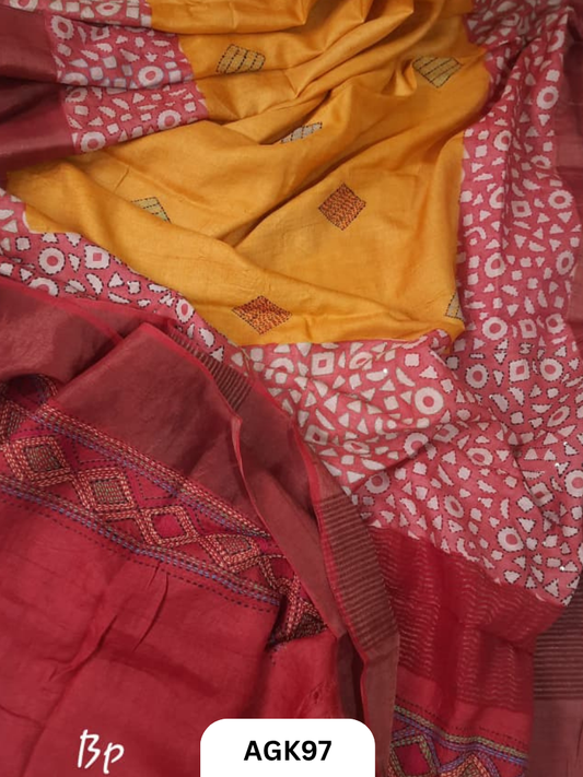 Gaachi by Nethi Tassar – Hand Block & Screen Print Saree with Blouse Piece