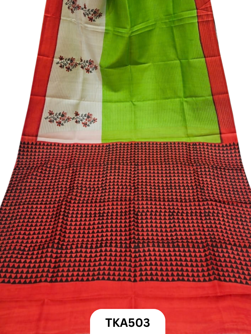 Murshidabad Silk Block Printing Saree