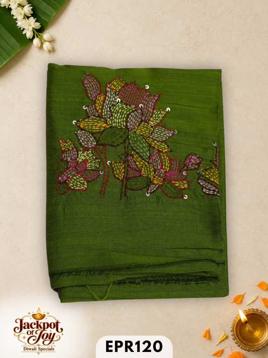 Raw silk with Kantha Blouse