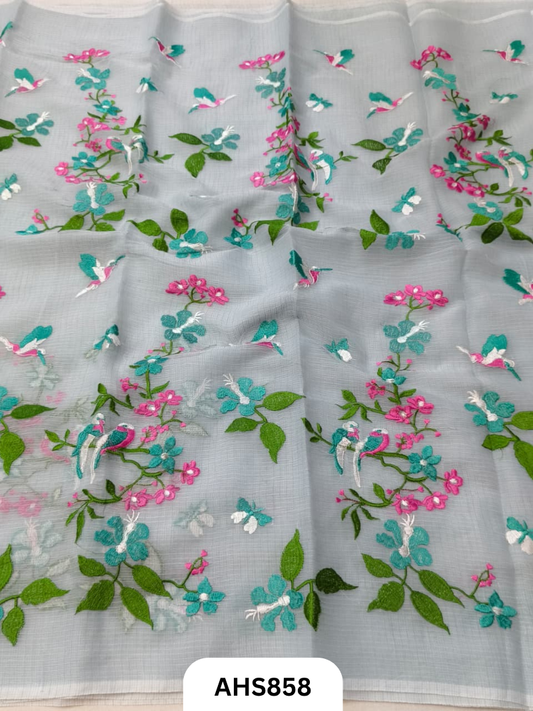 Cotton Kota Embroidery Work Saree