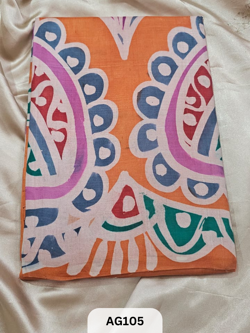 MURSHIDABAD HAND BATIK PAINTED SILK SAREE
