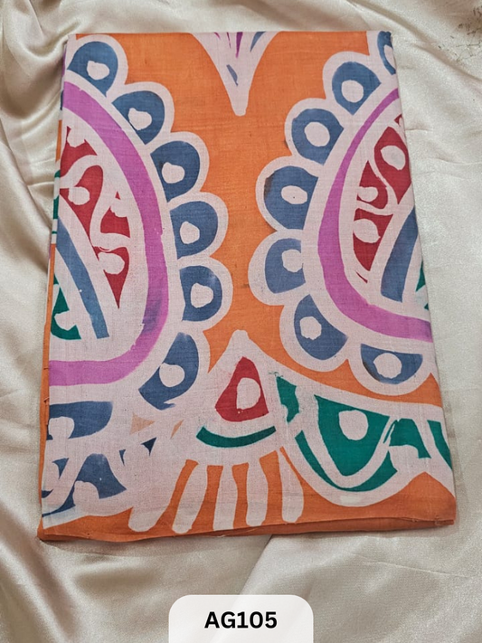 MURSHIDABAD HAND BATIK PAINTED SILK SAREE