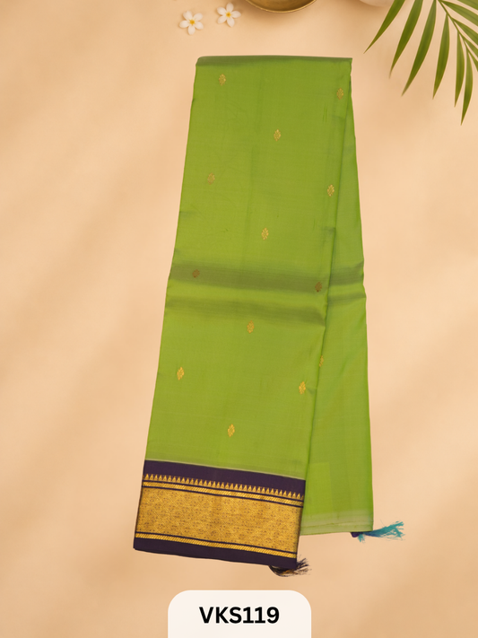 PURE KANCHIPURAM SILK SAREE WITH ONE SIDE BORDER