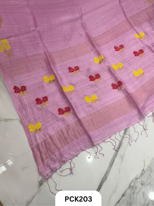 Pure Handloom Matka Handweaving Jamdani Motifs  Saree