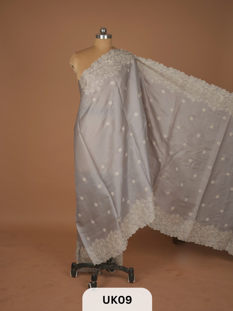 Soft silk with heavy embrodiary work