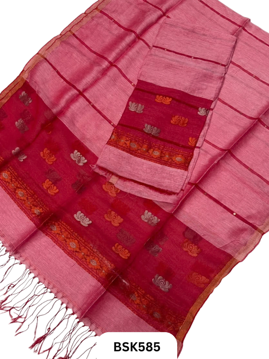 Handloom Silk Linen top & Duppata 2.5 mtr