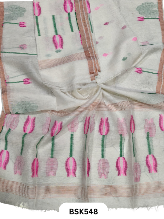 Premium Pure Handloom Linen Silk Salwar  Top 2.7 mtr  Duppata 2.5 mtr