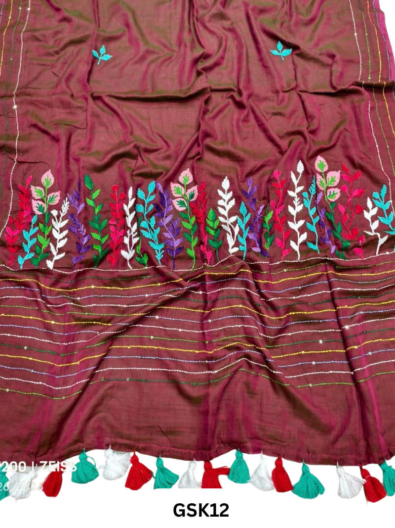 Pure Mul Cotton Saree With tassels