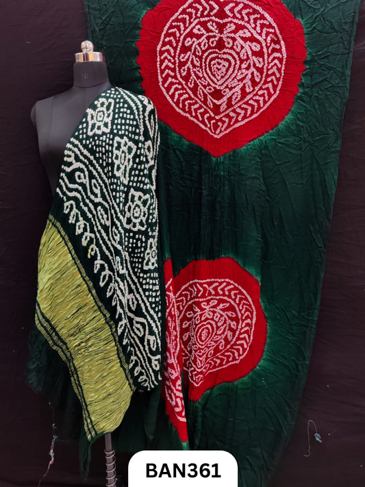 Semi Gaji Silk Tissue Pallu 4 Gul with 3D Dyeing Saree