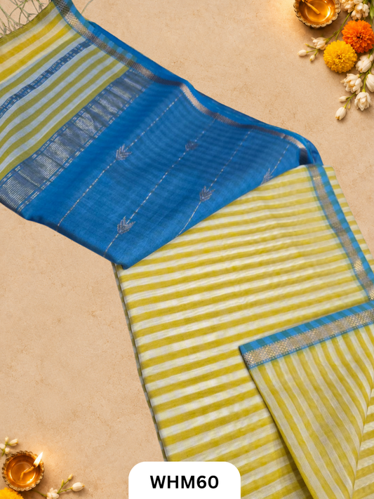 Maheshwari Handloom Checks Saree Butti Pallu